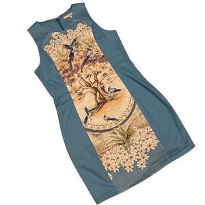 Asobio Collection Blue Floral Bird Mini Dress